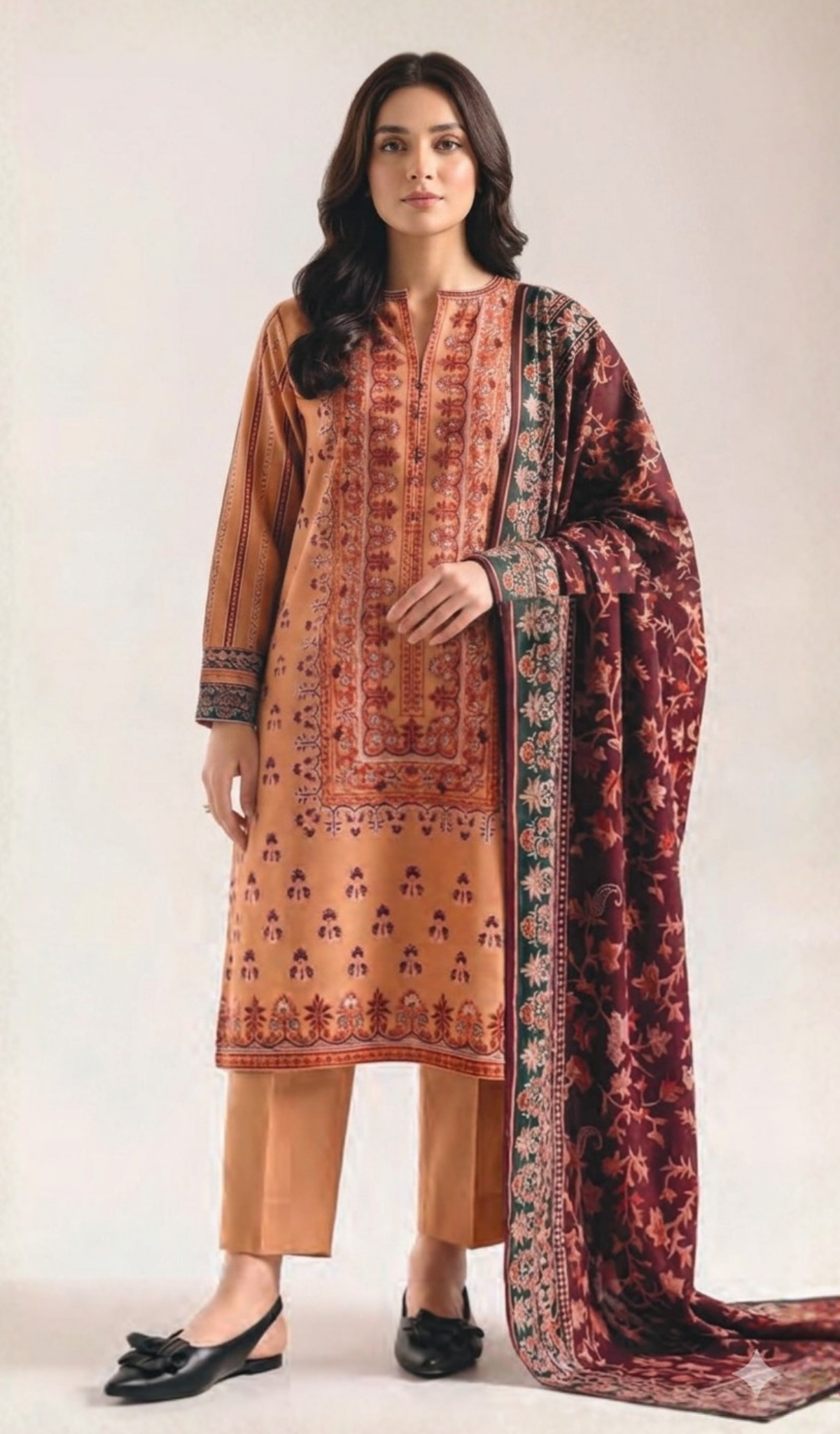 3 Piece Unstitched Printed Lawn - V1510