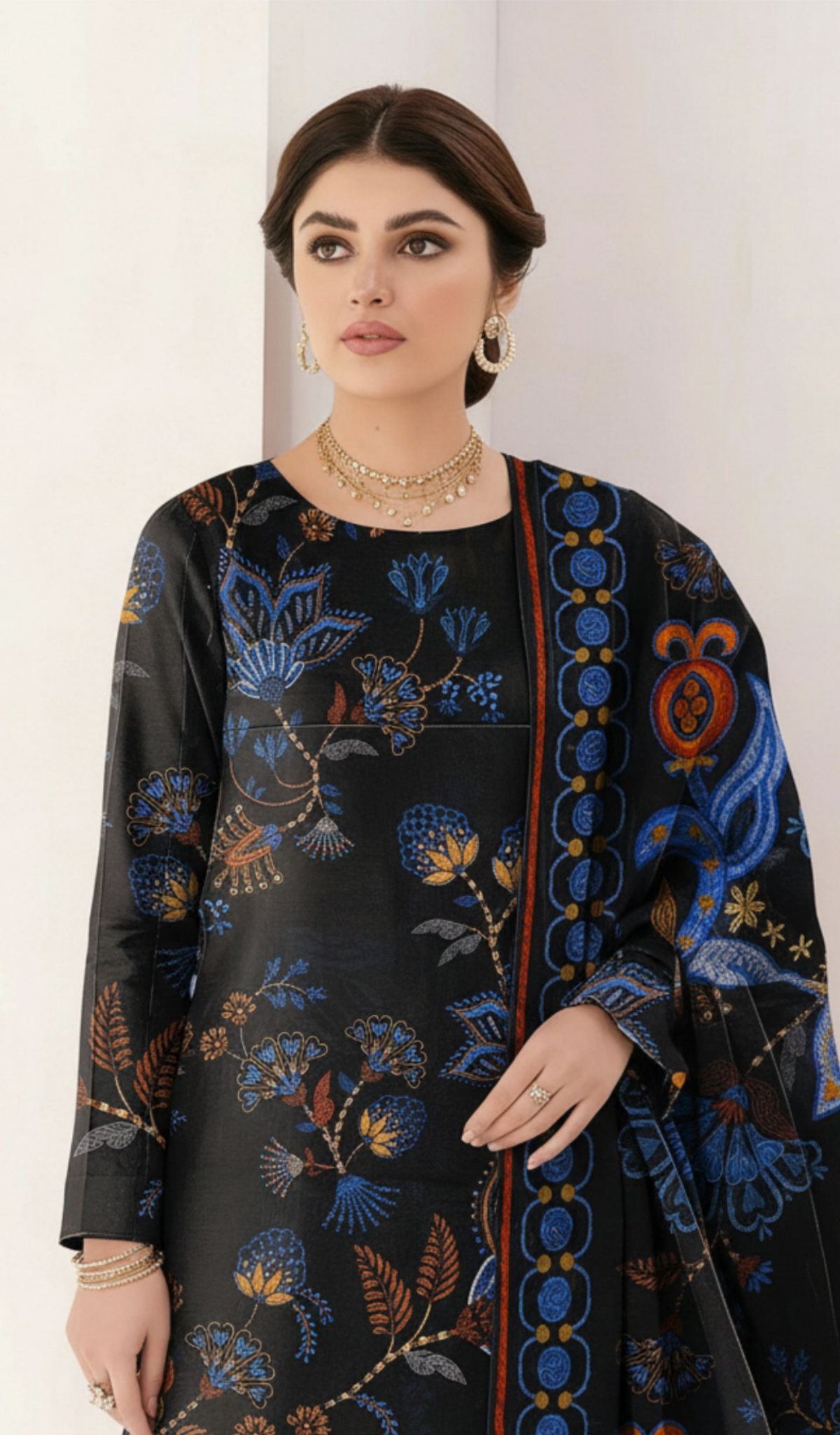 3 Piece Unstitched Digital Printed Lawn - V1704
