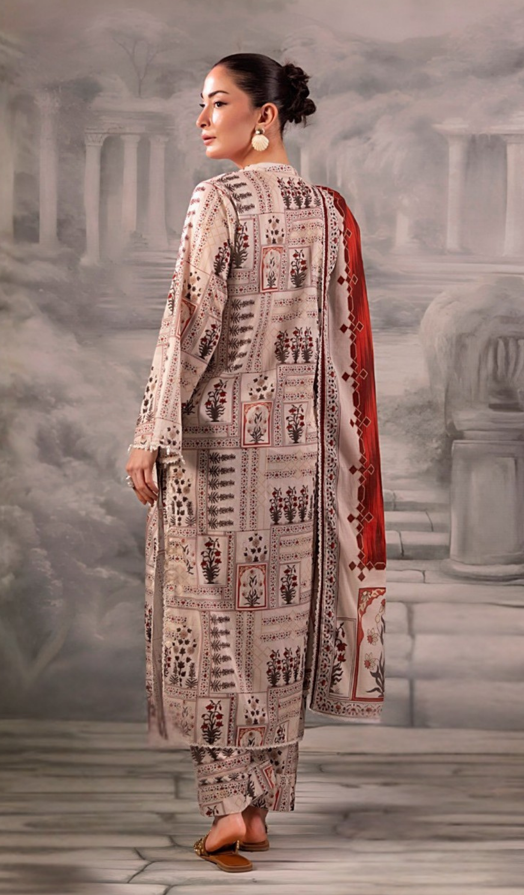 3 Piece Unstitched Digital Printed Lawn - V1303