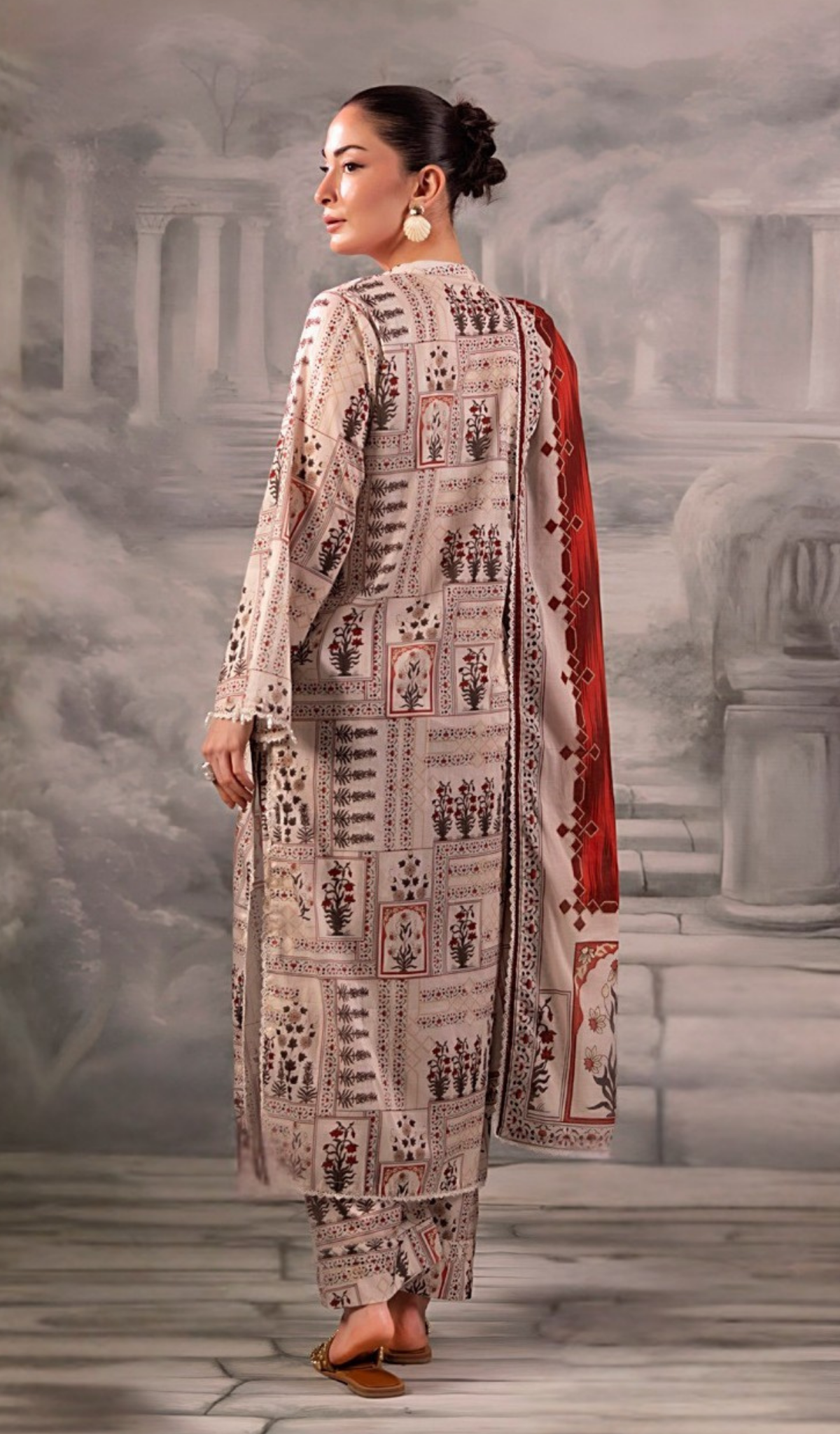 3 Piece Unstitched Digital Printed Lawn - V1303