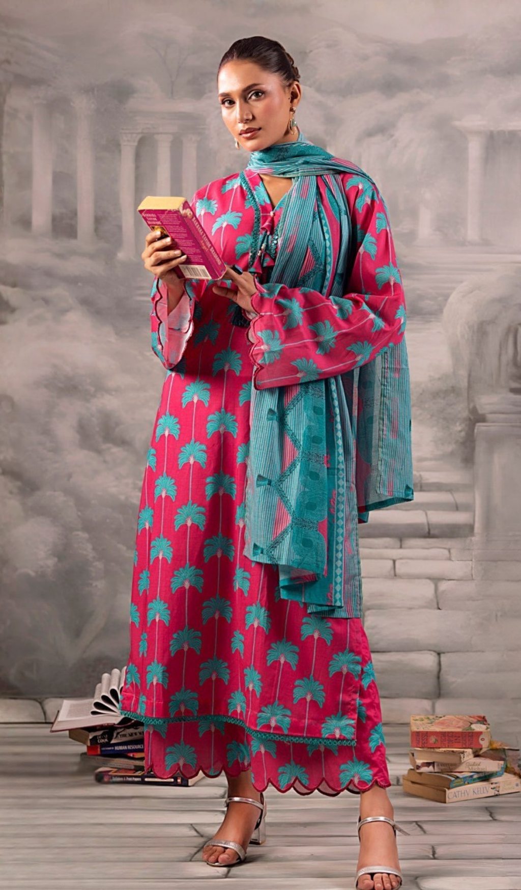3 Piece Unstitched Digital Printed Lawn - V1304