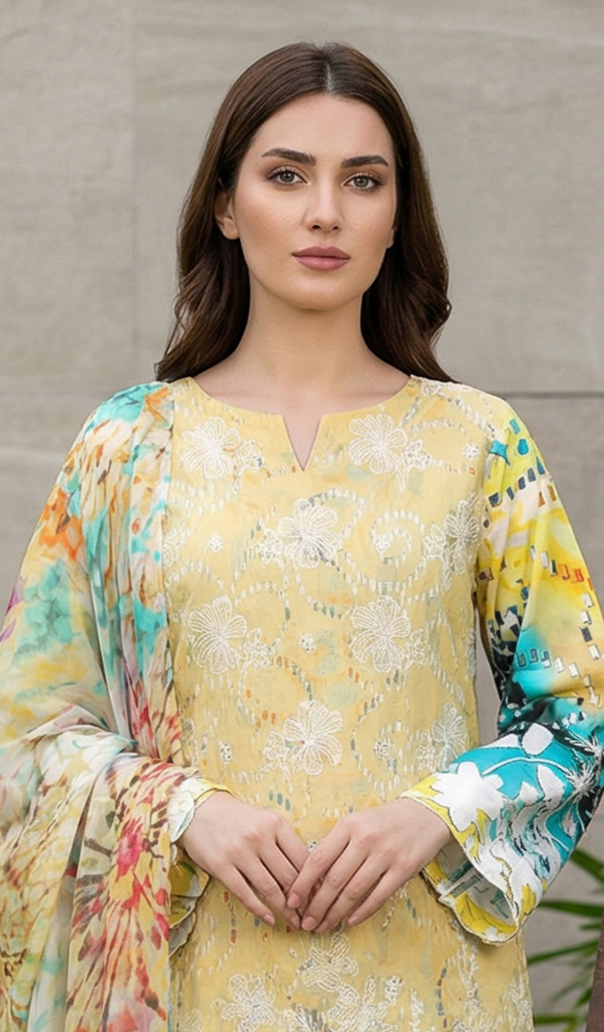 3 Piece Unstitched Embroidered Lawn - V1805