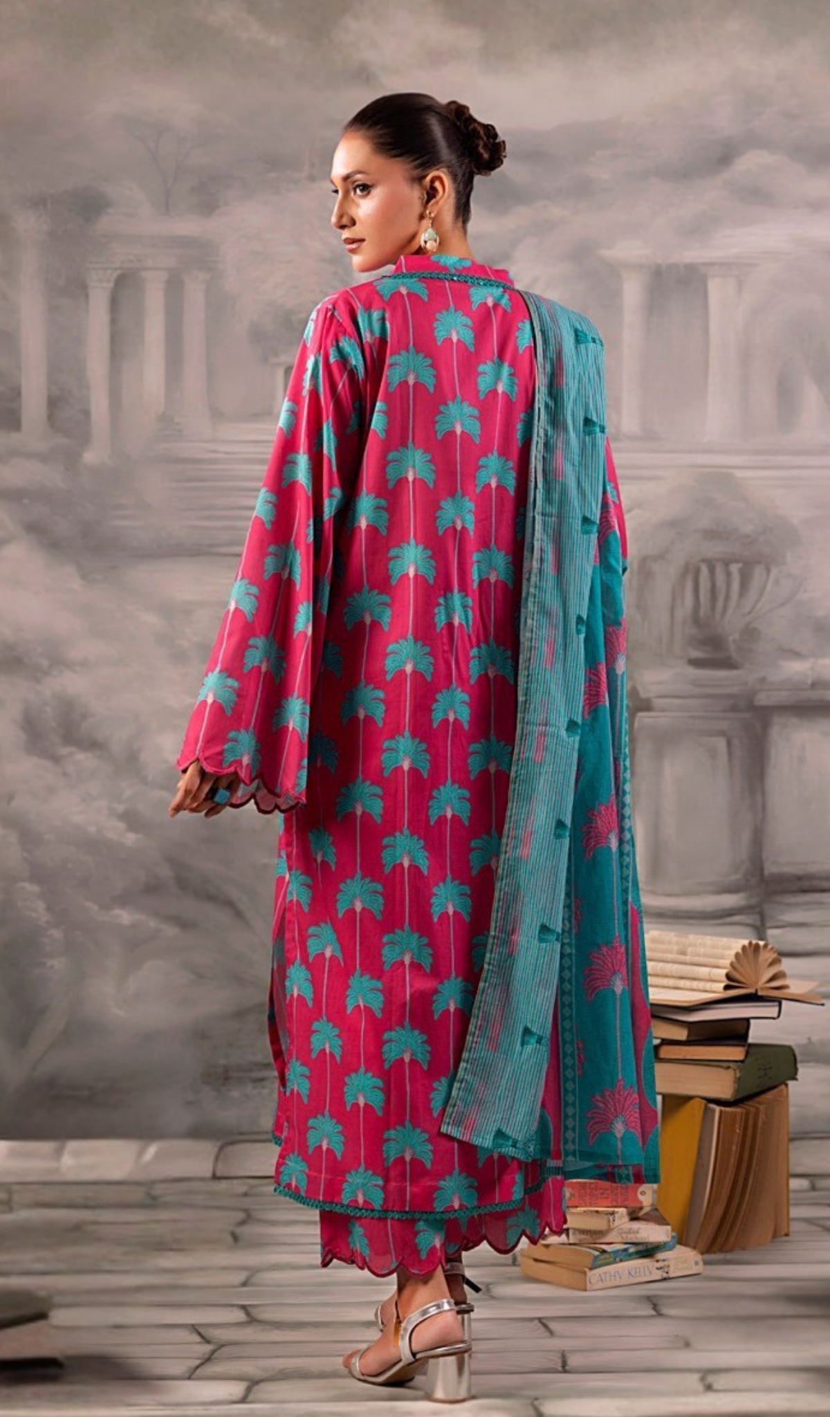 3 Piece Unstitched Digital Printed Lawn - V1304