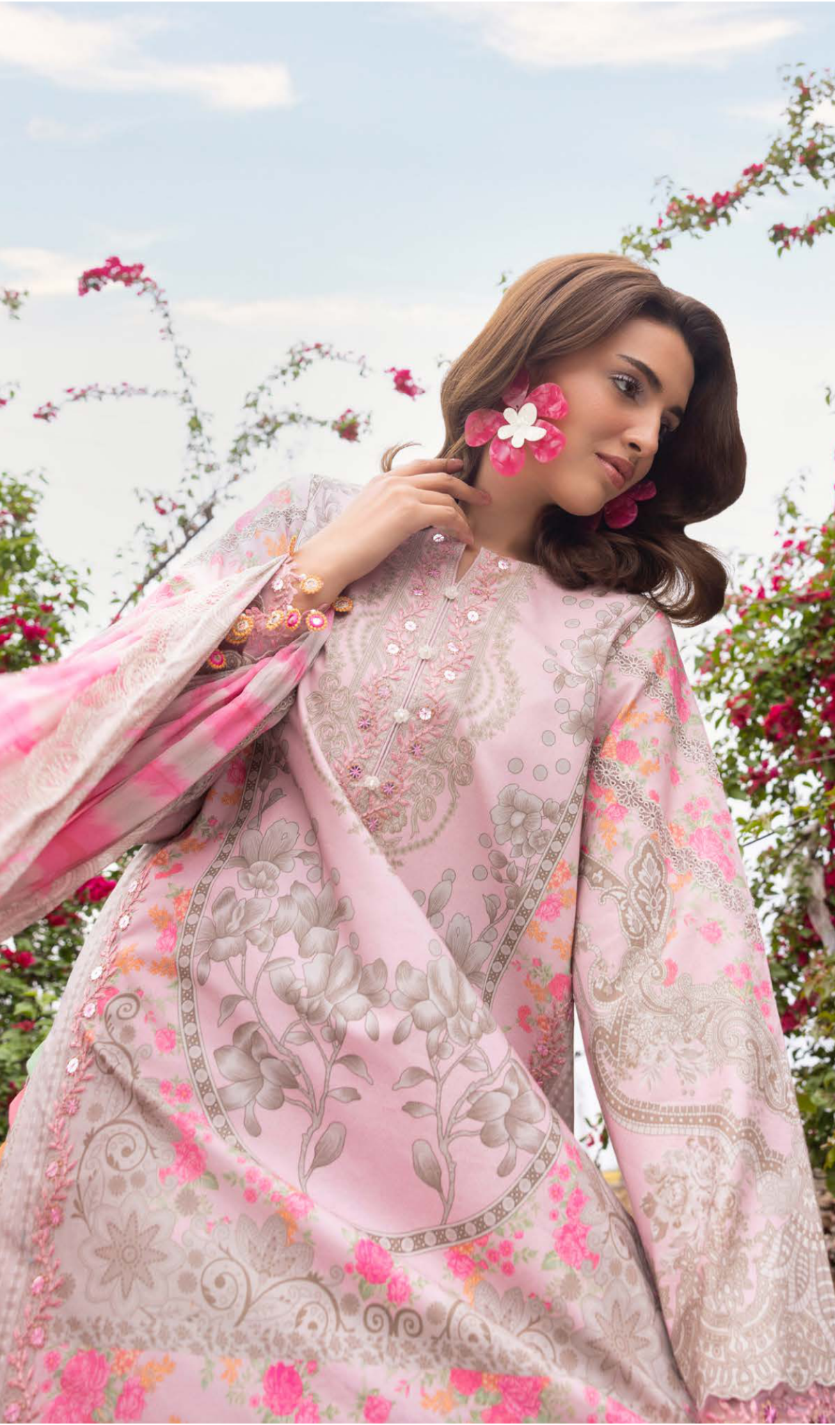3 Piece Unstitched Embroidered Lawn - V2005