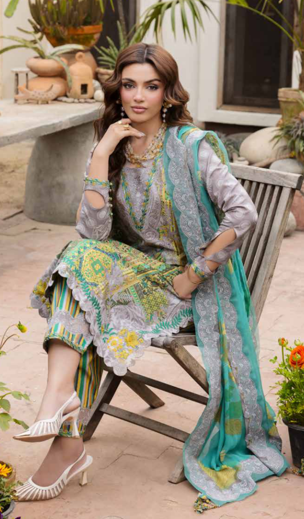 3 Piece Unstitched Embroidered Lawn - V1906
