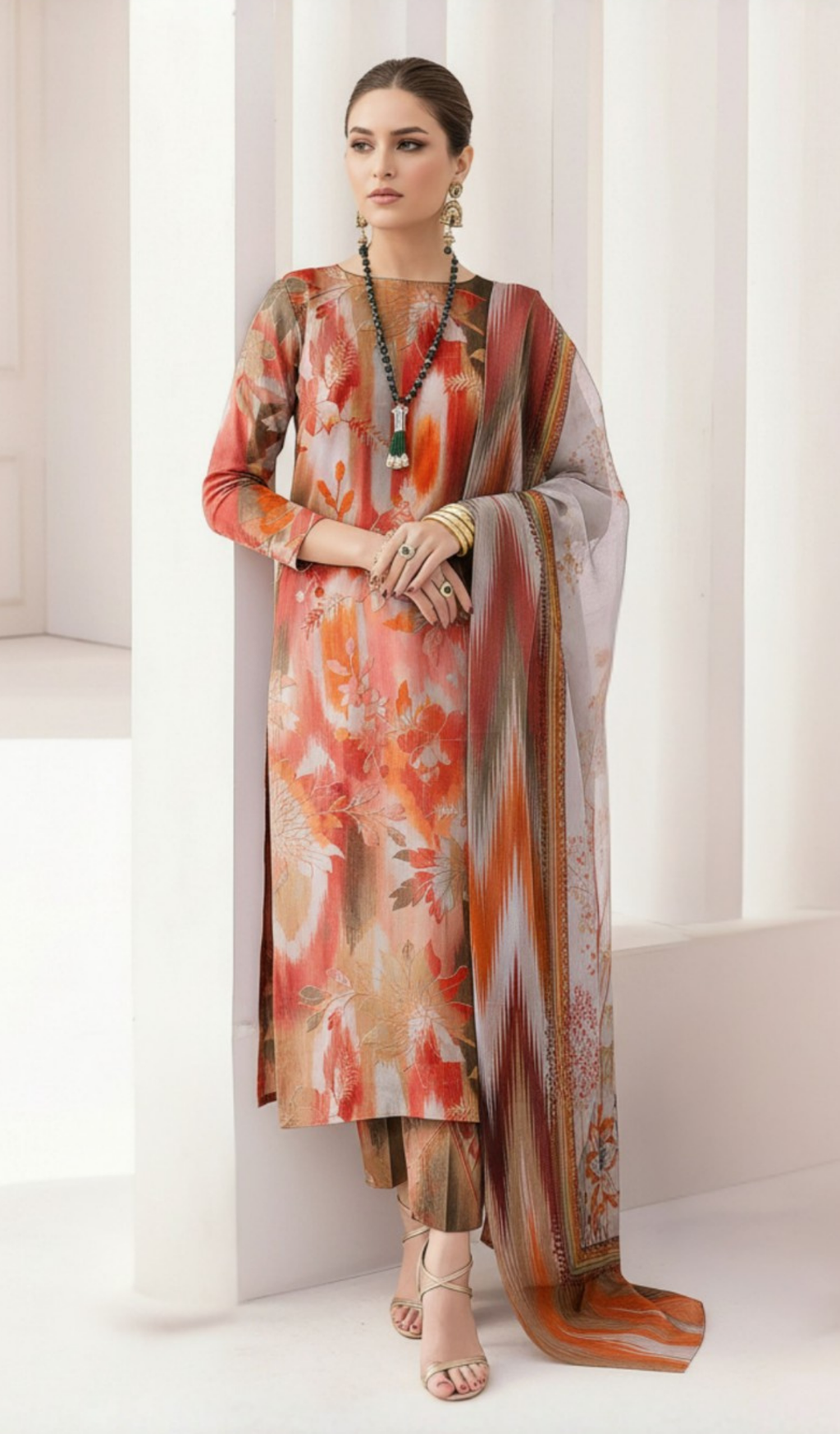 3 Piece Unstitched Digital Printed Lawn - V1706