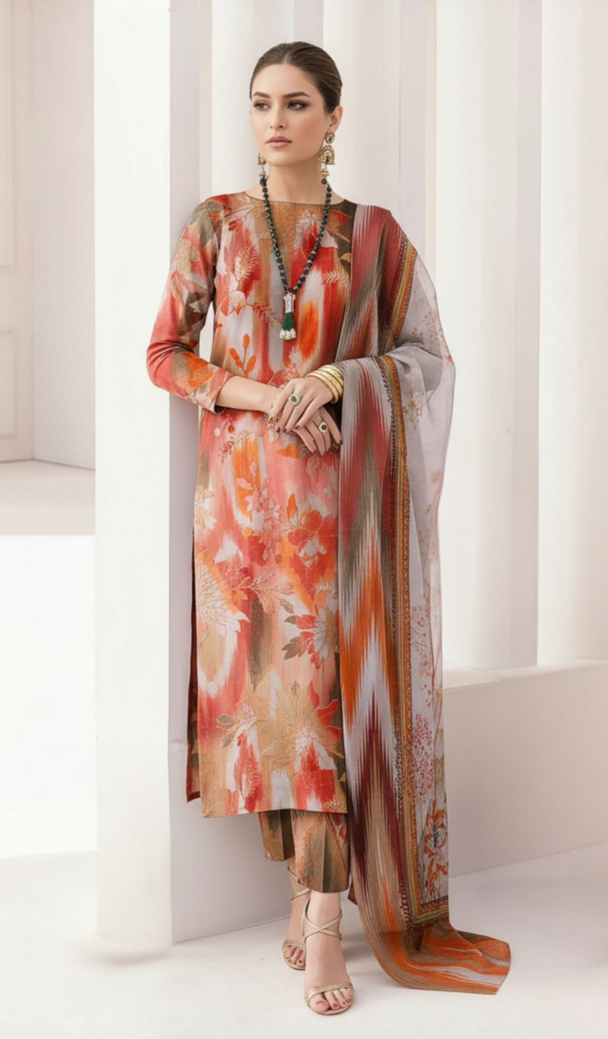 3 Piece Unstitched Digital Printed Lawn - V1706
