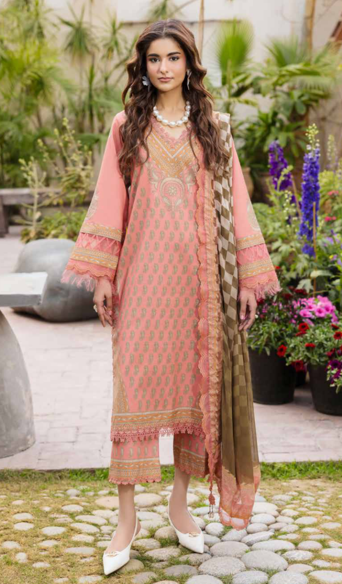 3 Piece Unstitched Embroidered Lawn - V1907