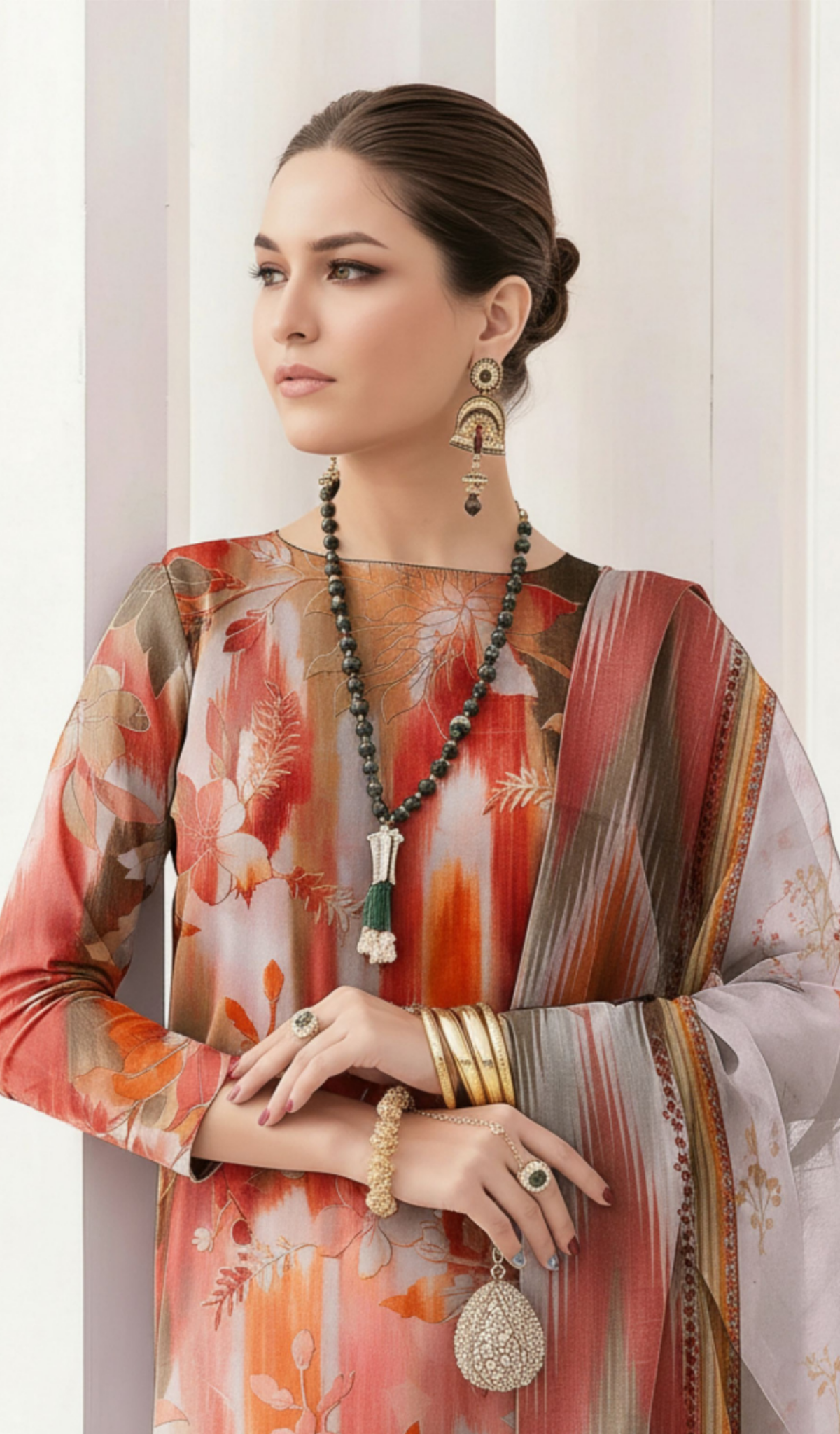 3 Piece Unstitched Digital Printed Lawn - V1706