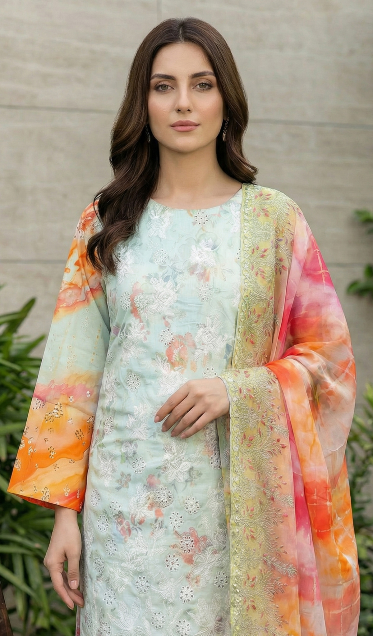 3 Piece Unstitched Embroidered Lawn - V1806