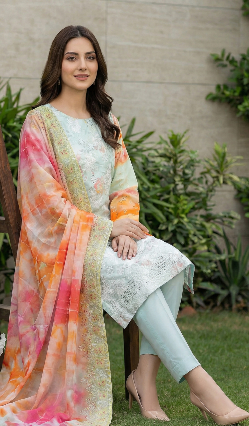 3 Piece Unstitched Embroidered Lawn - V1806