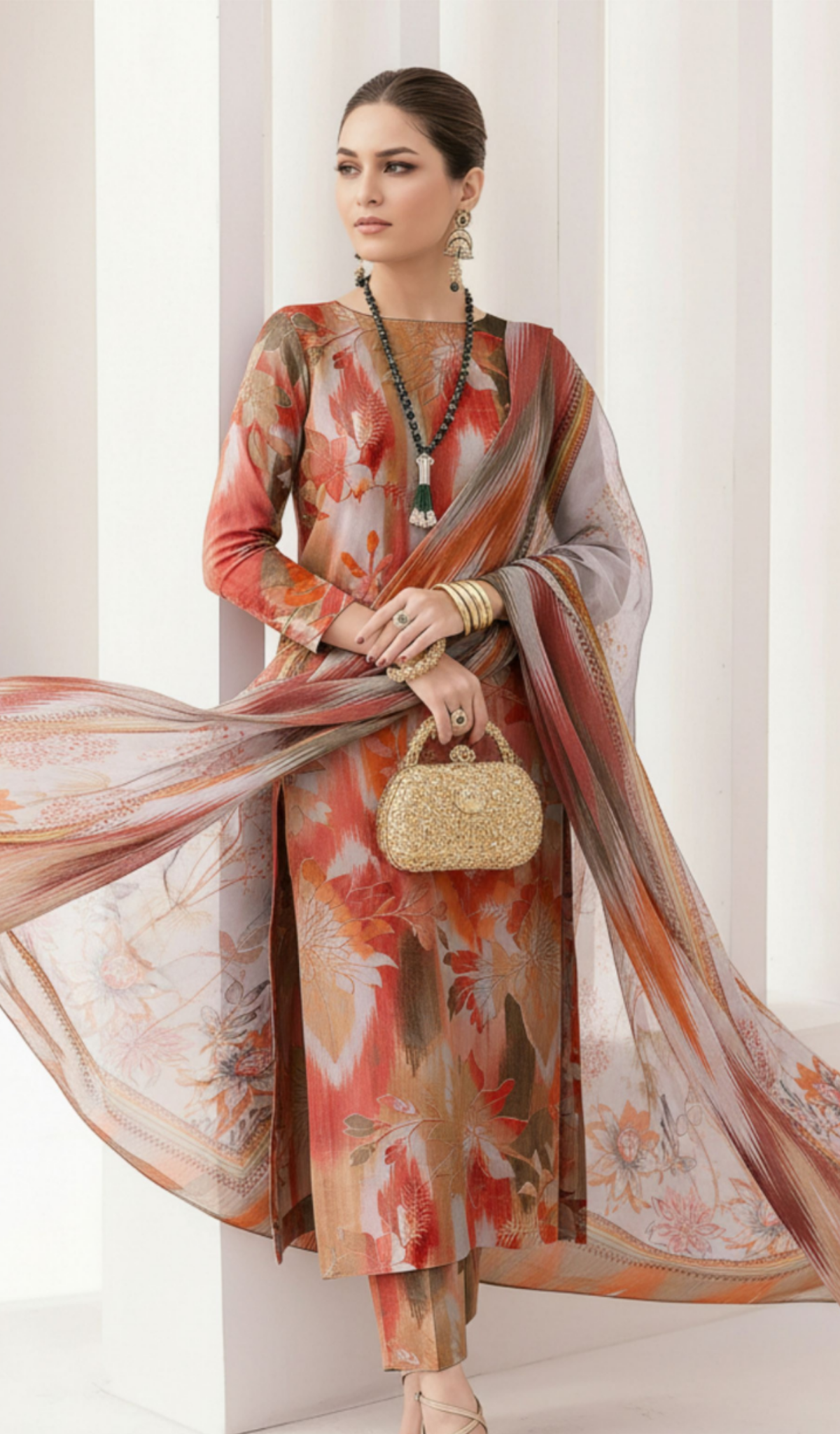 3 Piece Unstitched Digital Printed Lawn - V1706