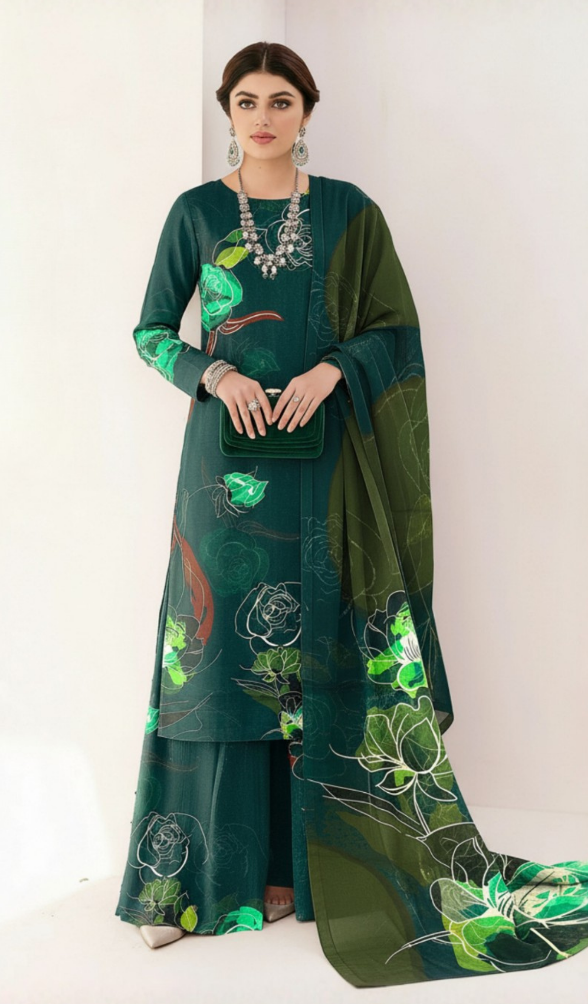 3 Piece Unstitched Digital Printed Lawn - V1707