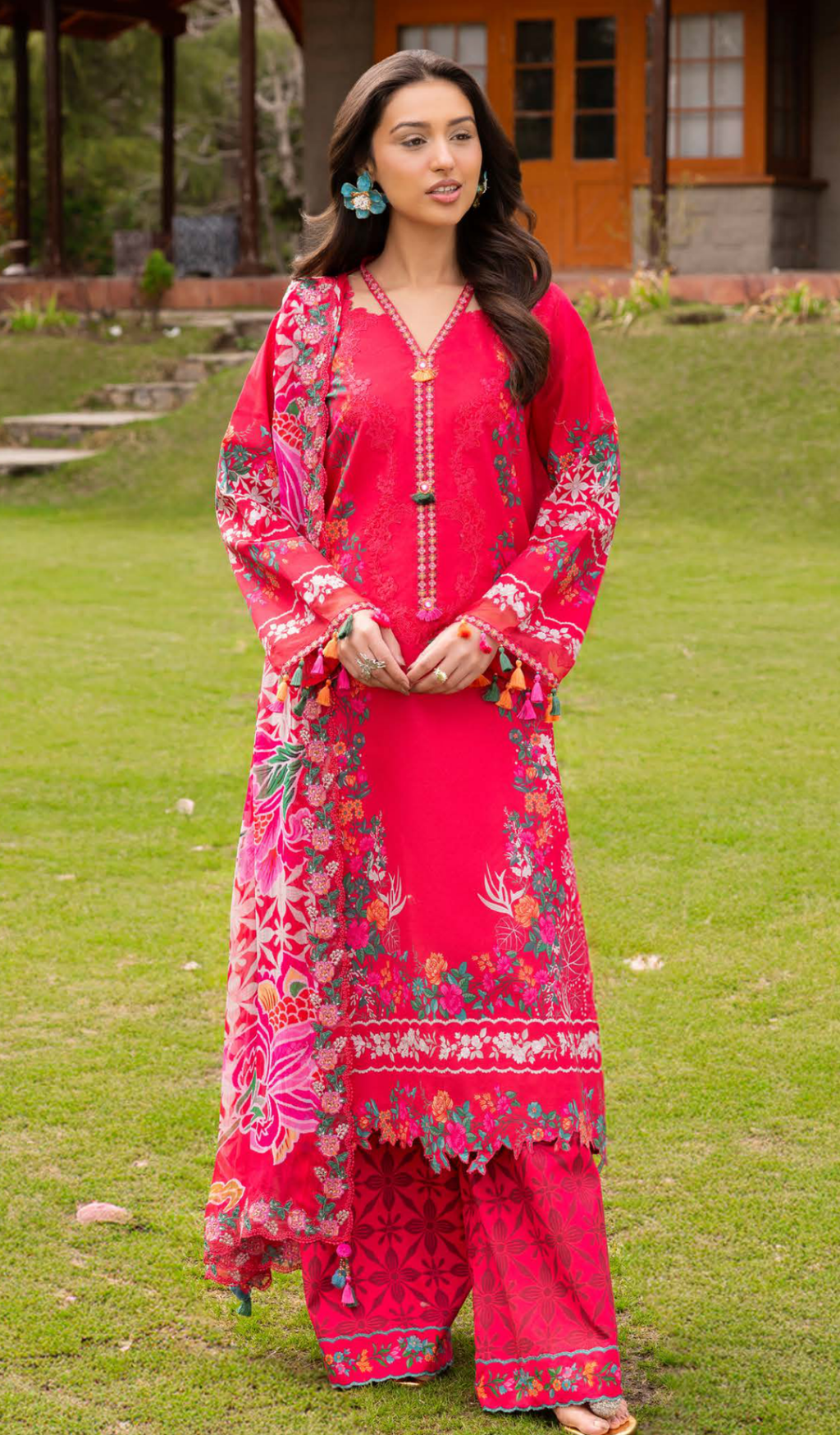 3 Piece Unstitched Embroidered Lawn - V2001