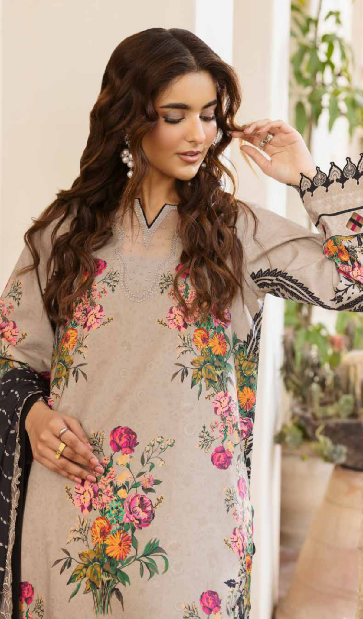3 Piece Unstitched Embroidered Lawn - V1908