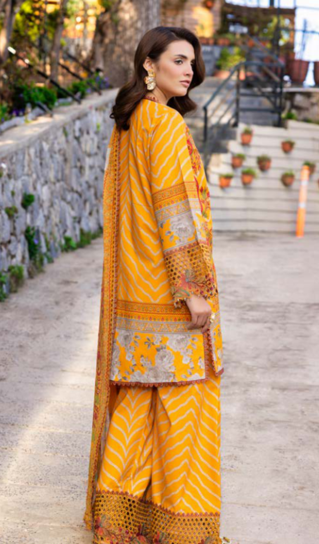 3 Piece Unstitched Embroidered Lawn - V2006