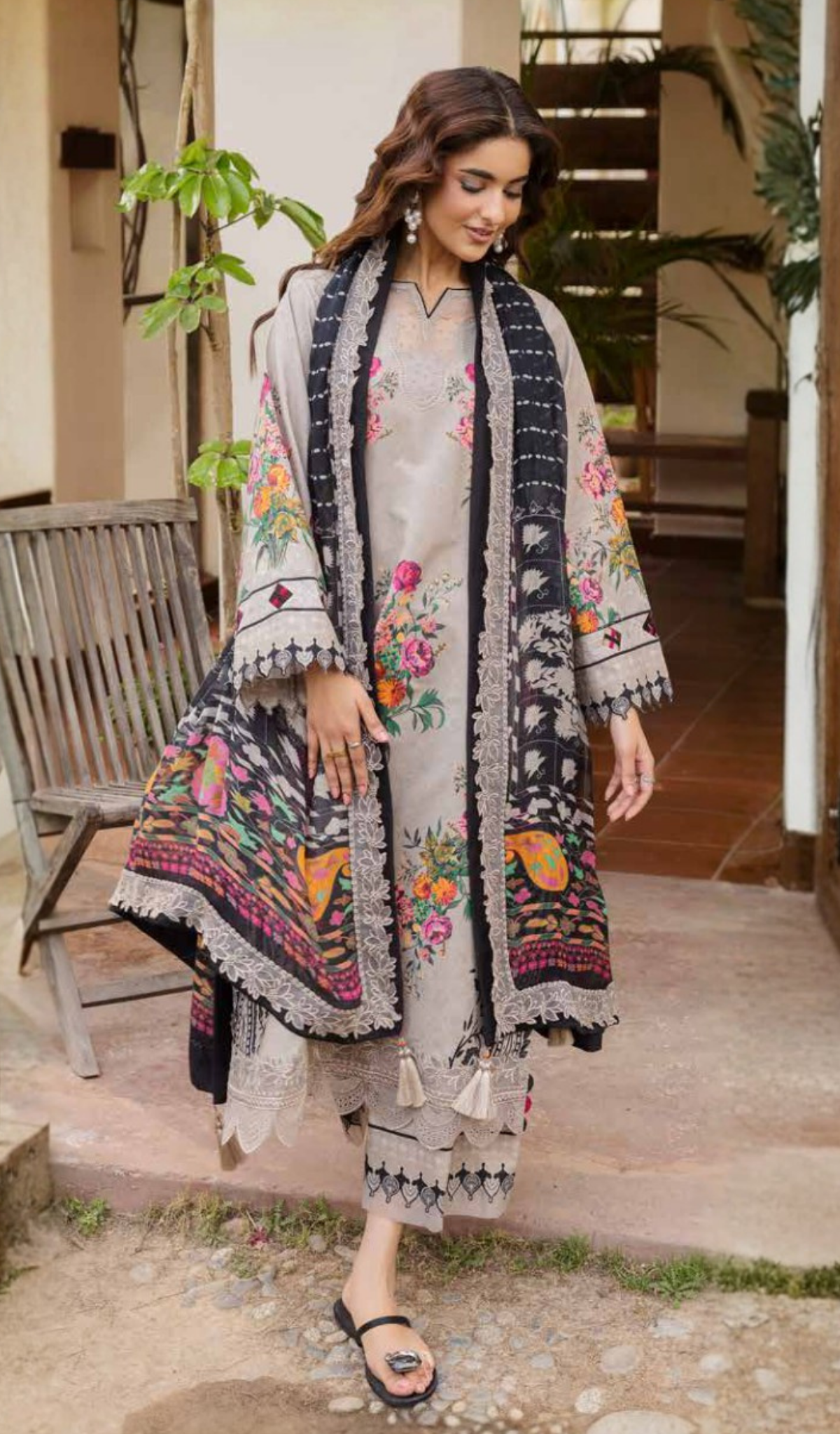 3 Piece Unstitched Embroidered Lawn - V1908