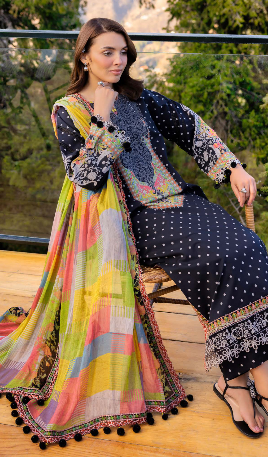 3 Piece Unstitched Embroidered Lawn - V2007