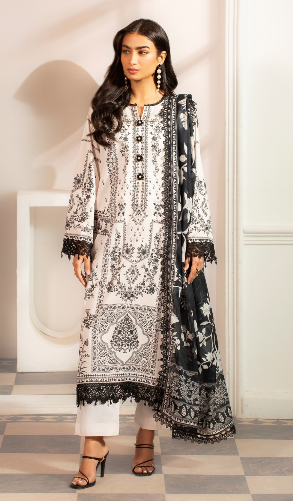 3 Piece Unstitched Digital Printed Lawn - V1408
