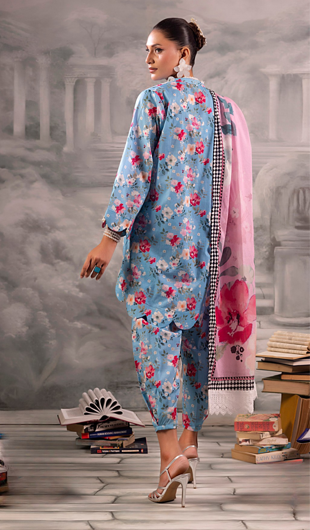 3 Piece Unstitched Digital Printed Lawn - V1306
