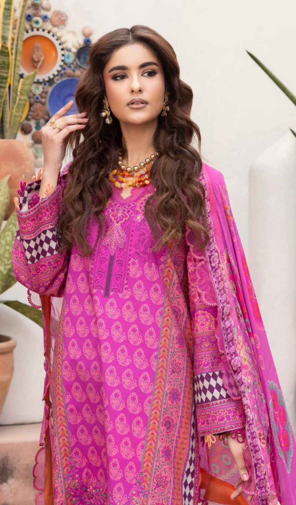 3 Piece Unstitched Embroidered Lawn - V1909