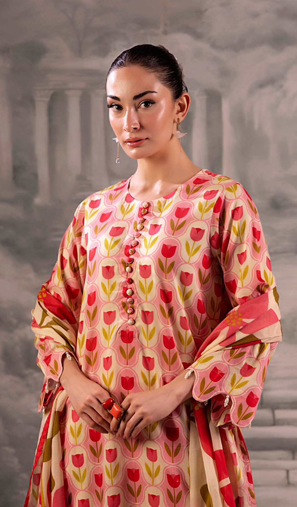 3 Piece Unstitched Digital Printed Lawn - V1307