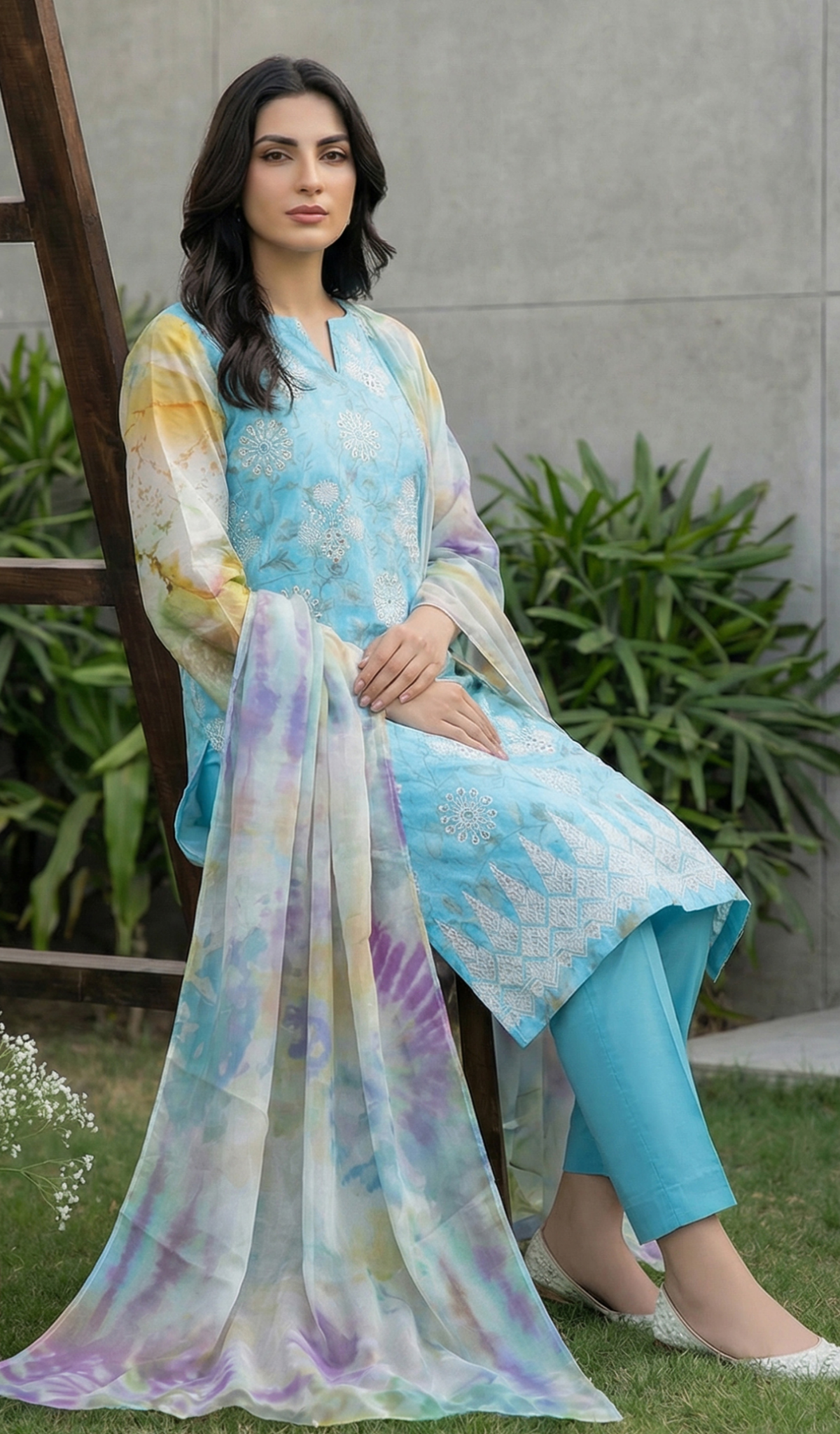 3 Piece Unstitched Embroidered Lawn - V1808