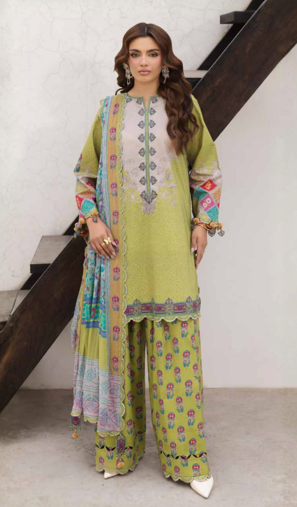 3 Piece Unstitched Embroidered Lawn - V1910