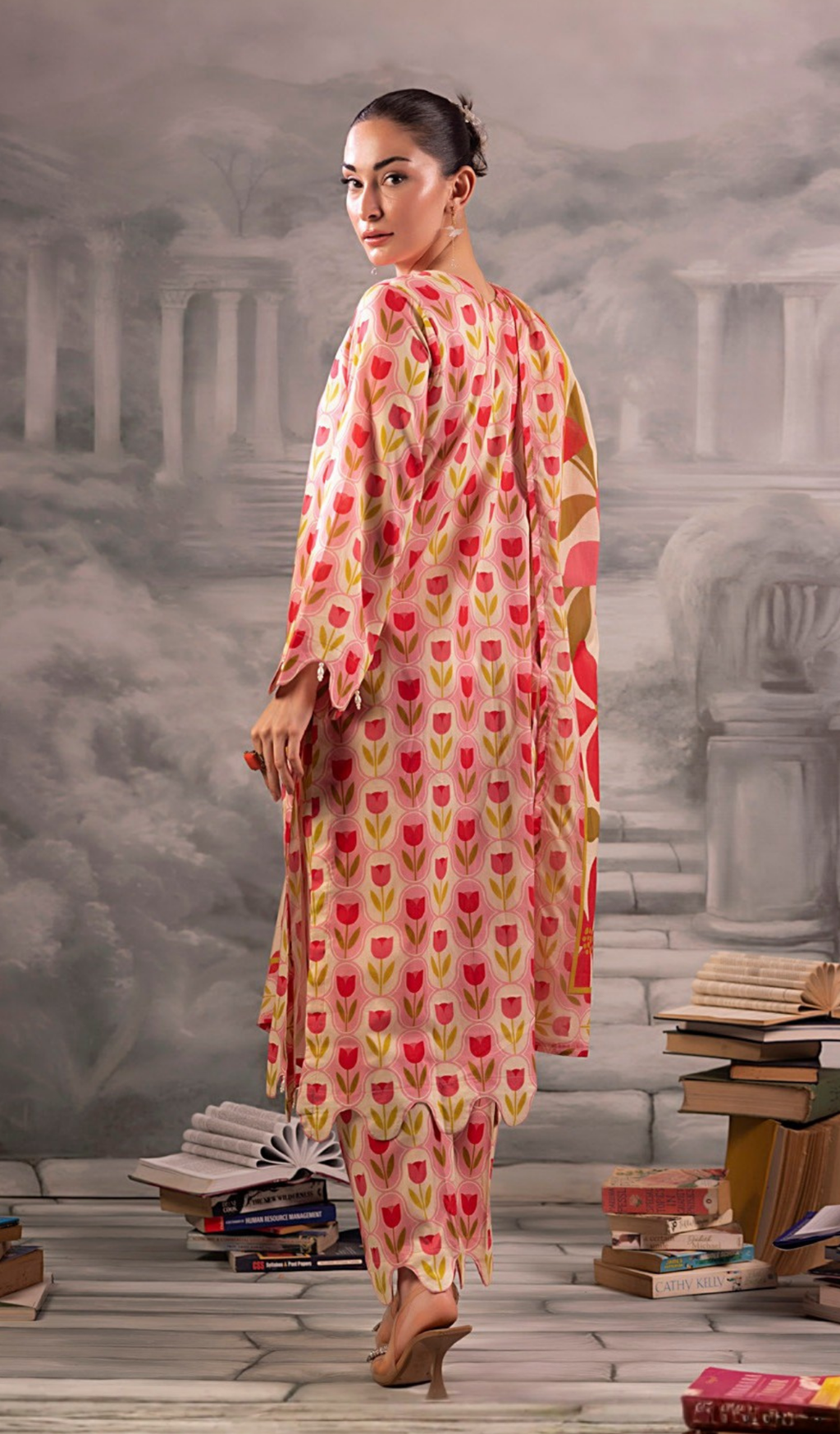 3 Piece Unstitched Digital Printed Lawn - V1307