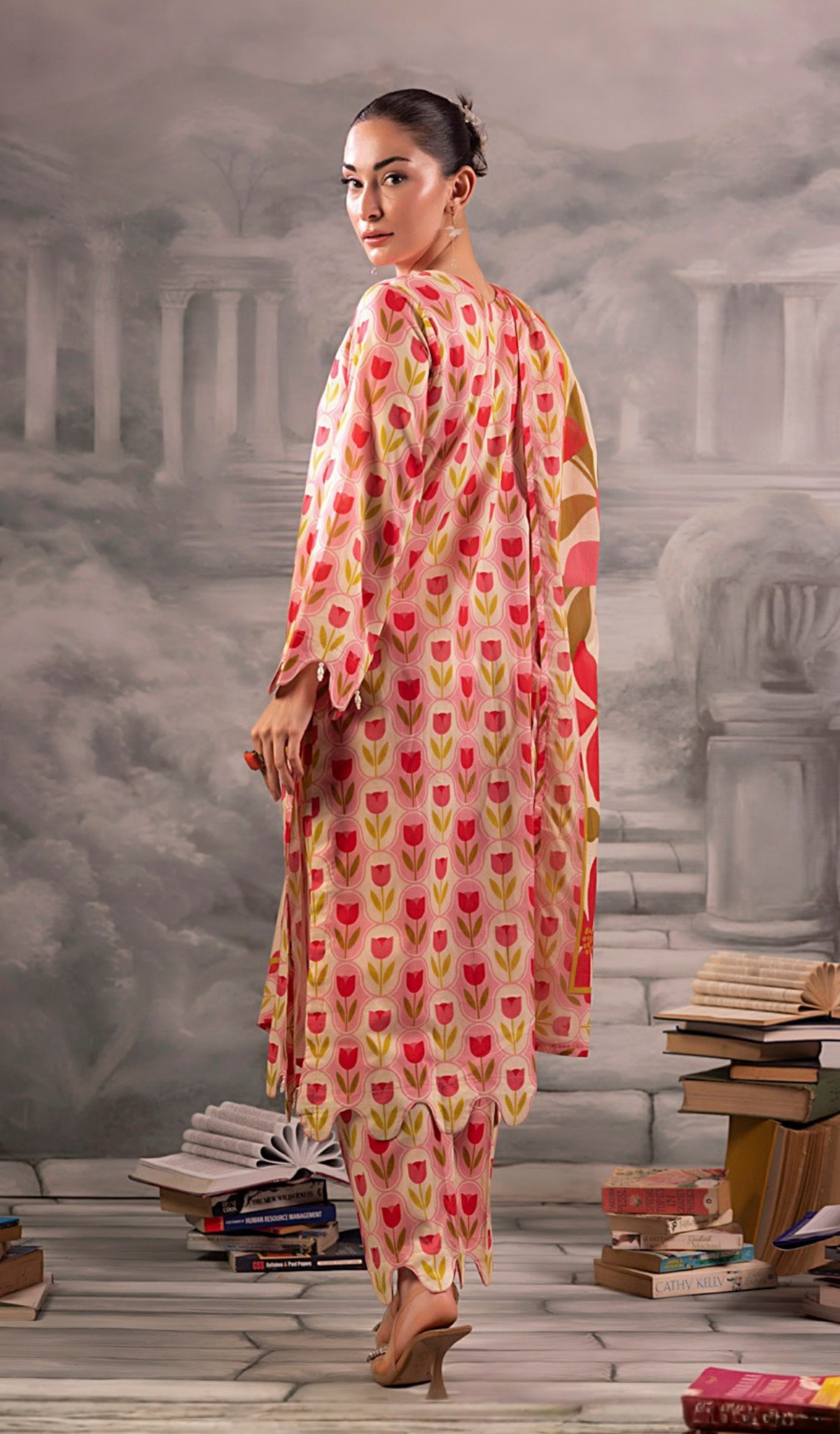 3 Piece Unstitched Digital Printed Lawn - V1307