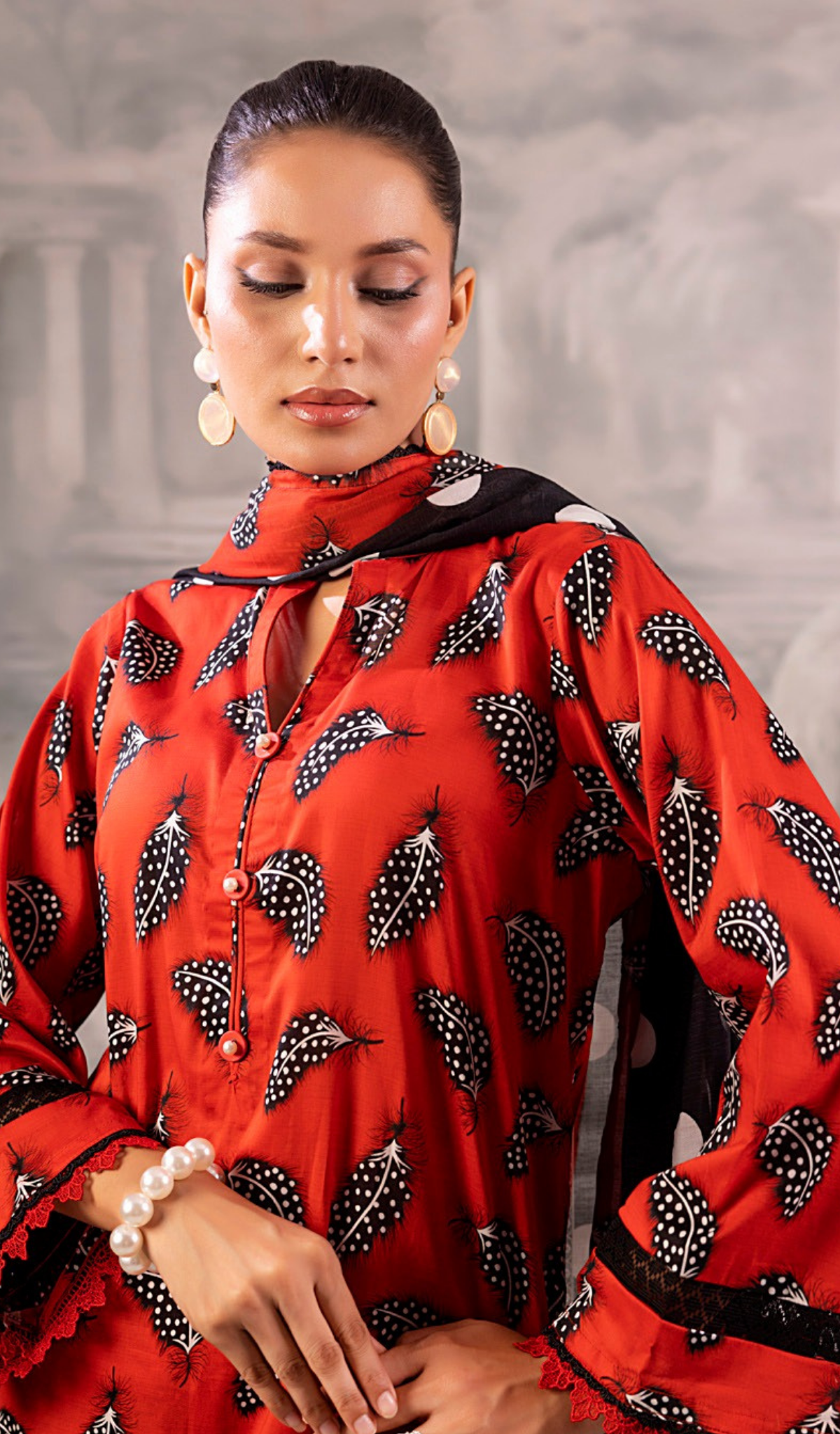 3 Piece Unstitched Digital Printed Lawn - V1308