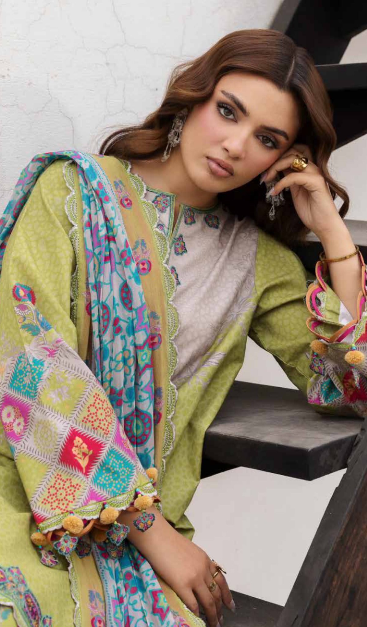 3 Piece Unstitched Embroidered Lawn - V1910