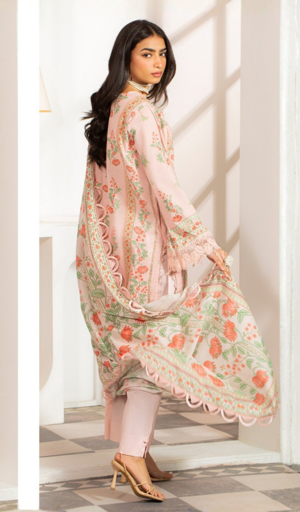 3 Piece Unstitched Digital Printed Lawn - V1409