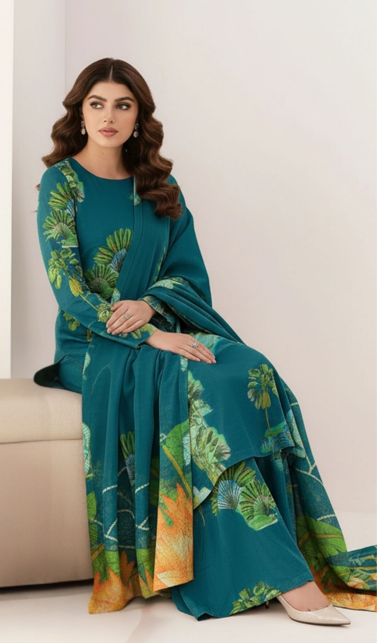 3 Piece Unstitched Digital Printed Lawn - V1709