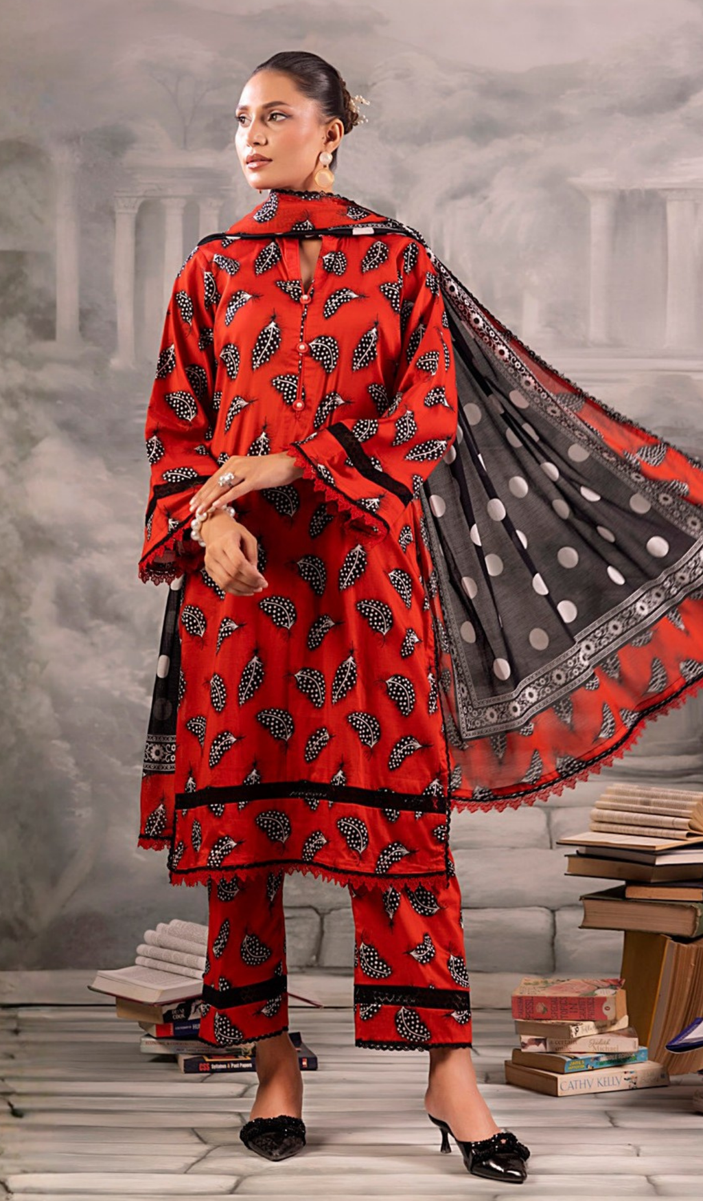 3 Piece Unstitched Digital Printed Lawn - V1308