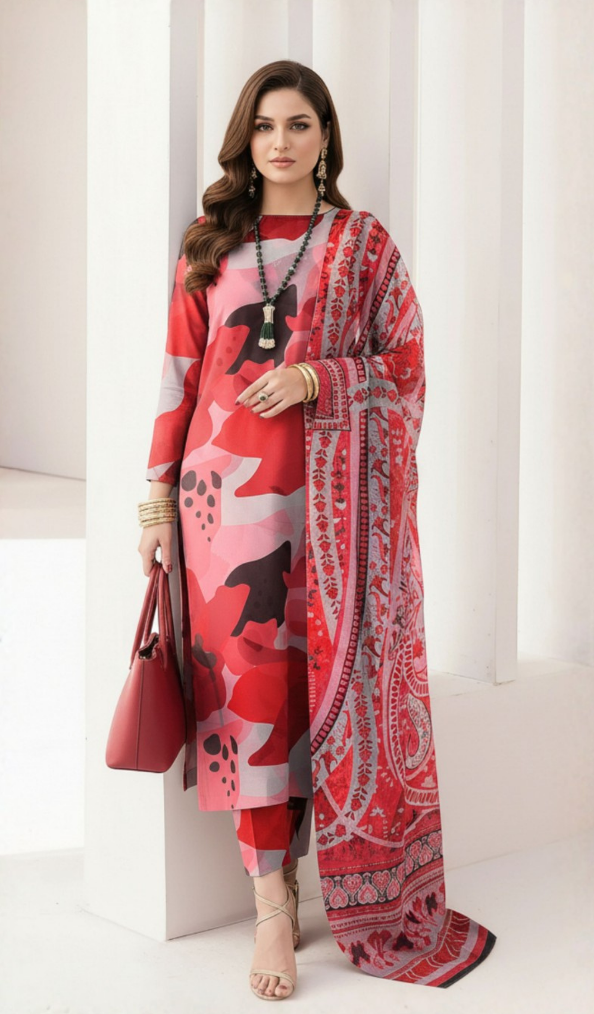 3 Piece Unstitched Digital Printed Lawn - V1710