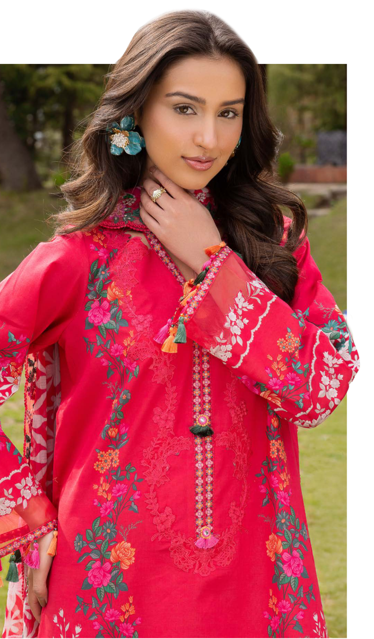 3 Piece Unstitched Embroidered Lawn - V2001