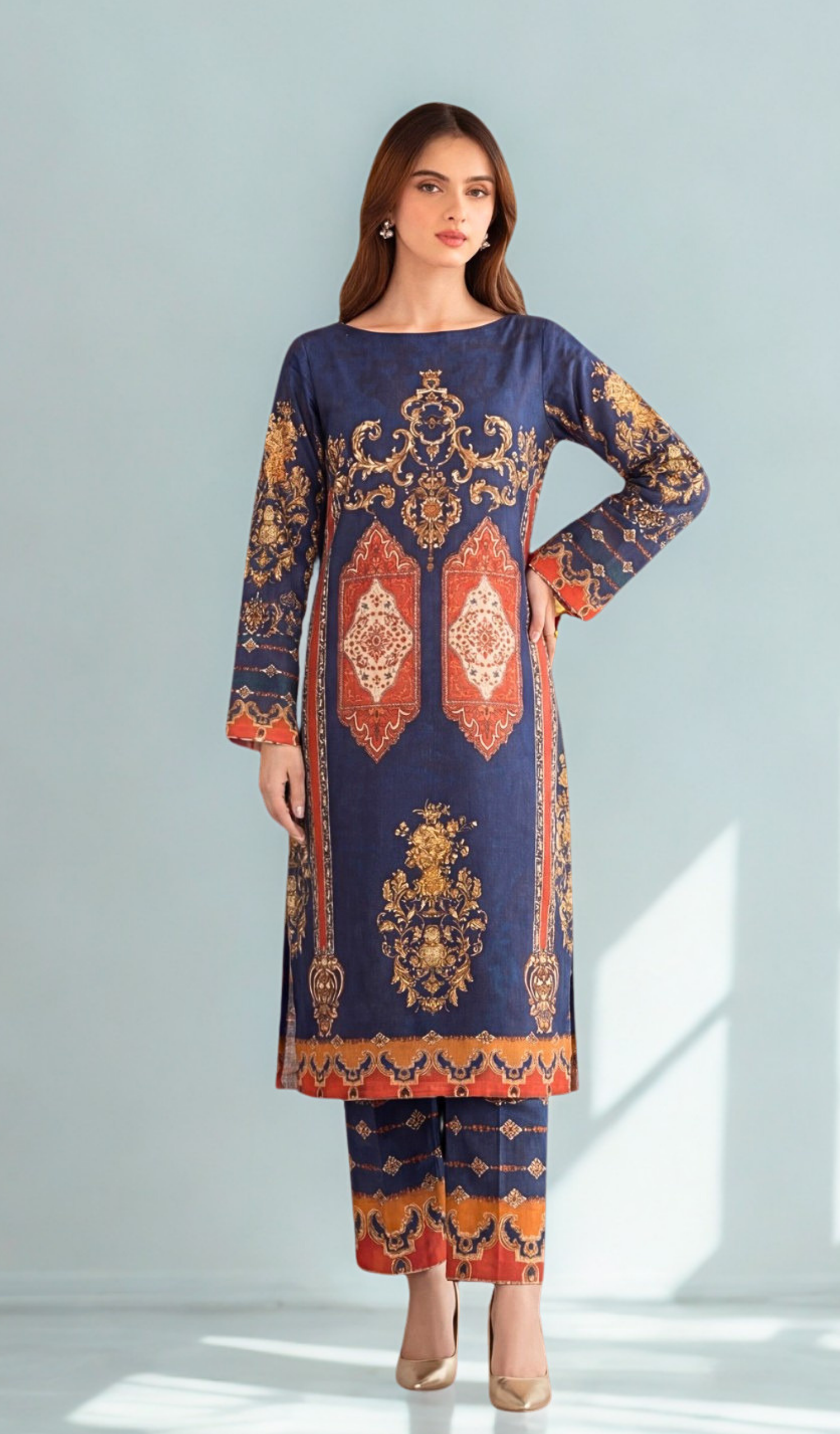 2 Piece Unstitched Digital Printed Lawn - V1202