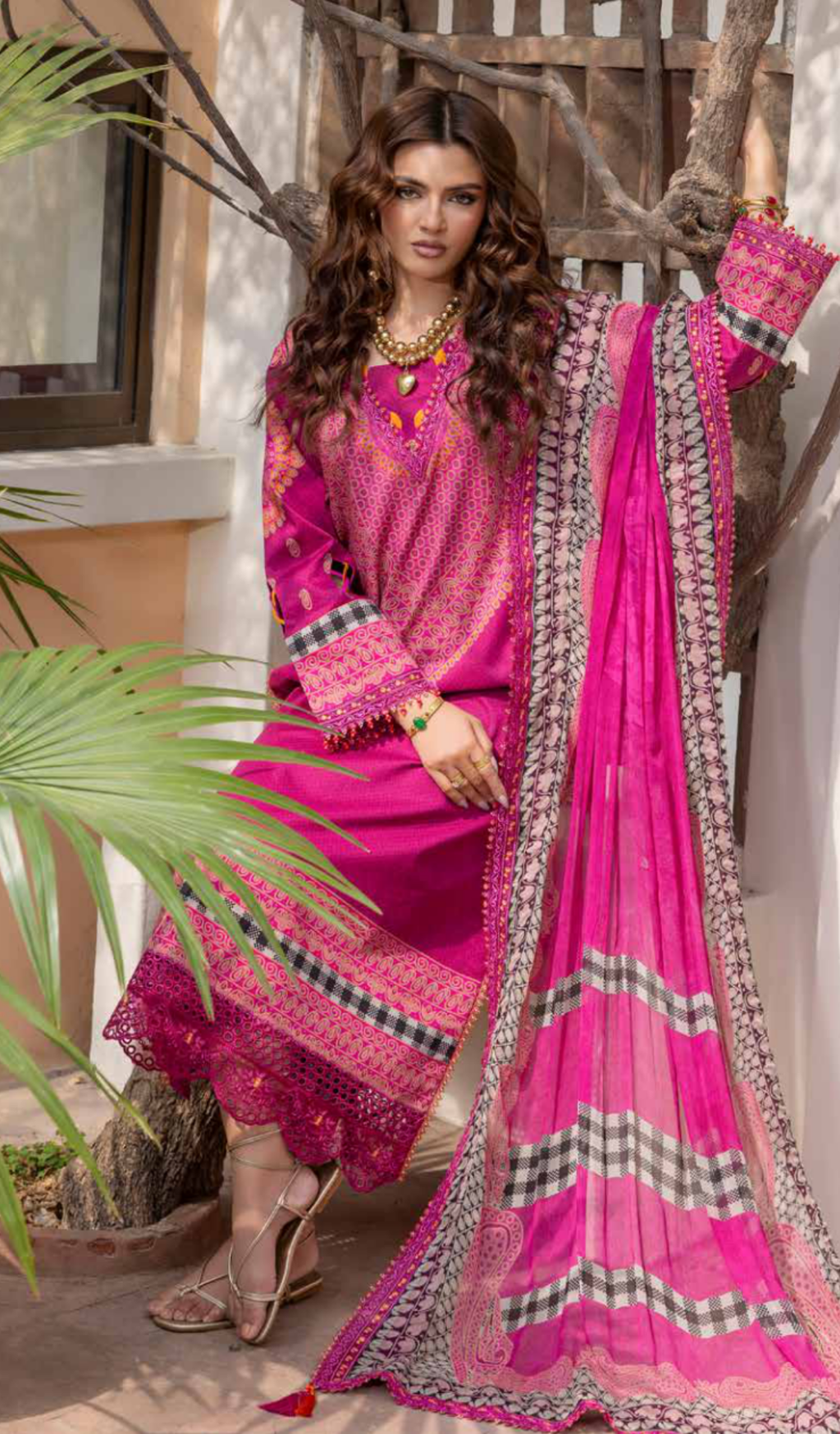 3 Piece Unstitched Embroidered Lawn - V1901