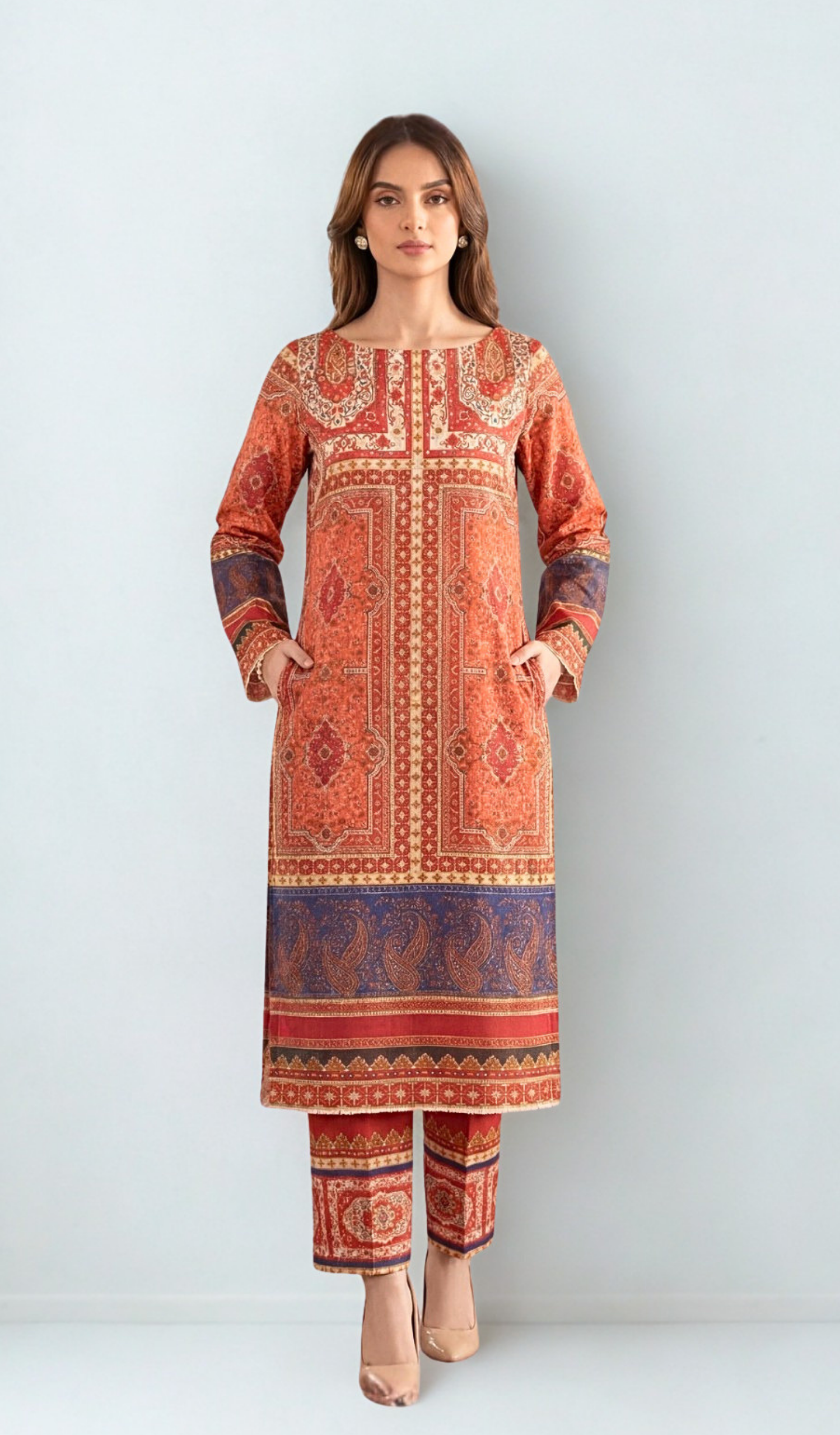 2 Piece Unstitched Digital Printed Lawn - V1203