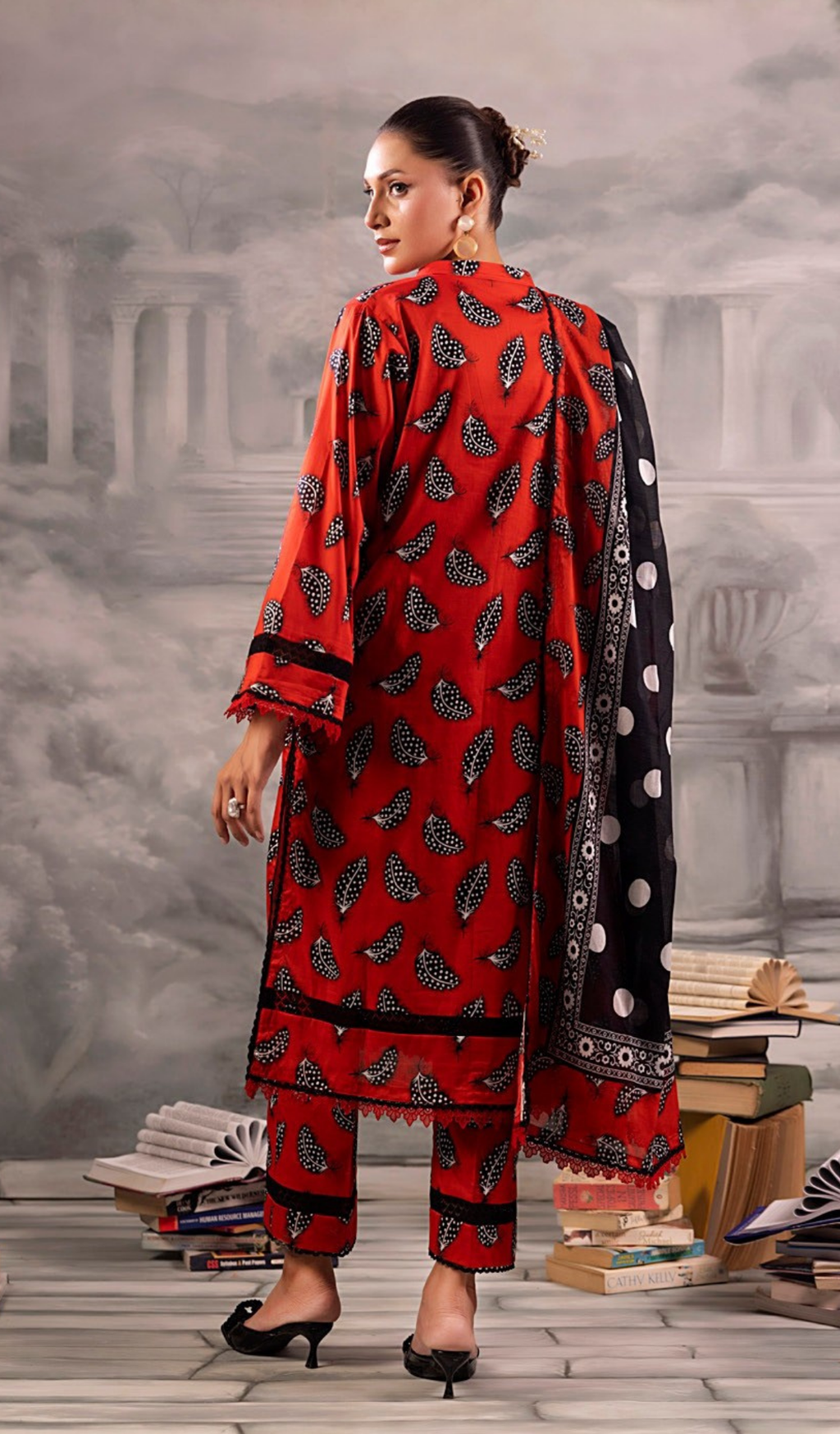 3 Piece Unstitched Digital Printed Lawn - V1308