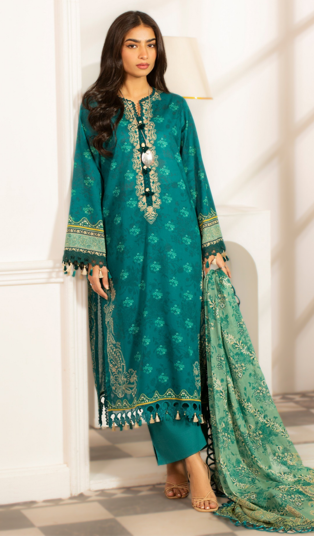 3 Piece Unstitched Digital Printed Lawn - V1411
