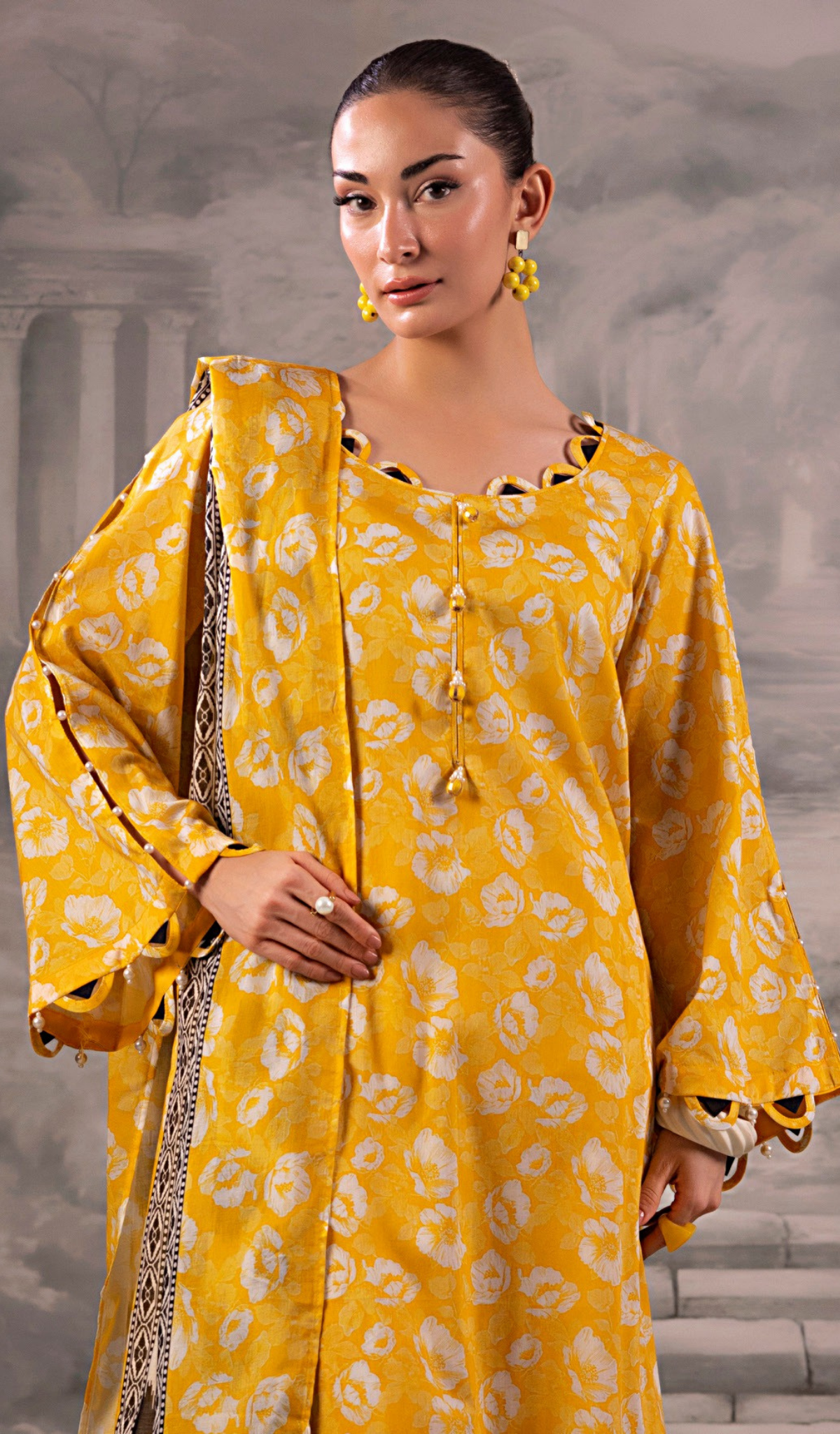 3 Piece Unstitched Digital Printed Lawn - V1309