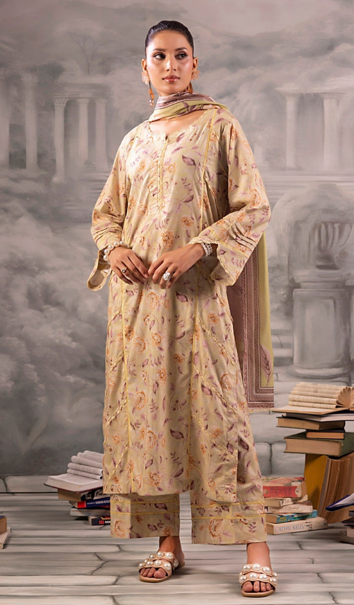 3 Piece Unstitched Digital Printed Lawn - V1310