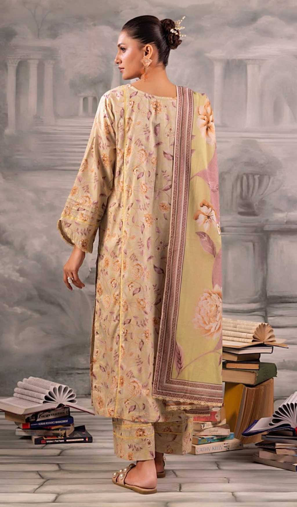 3 Piece Unstitched Digital Printed Lawn - V1310
