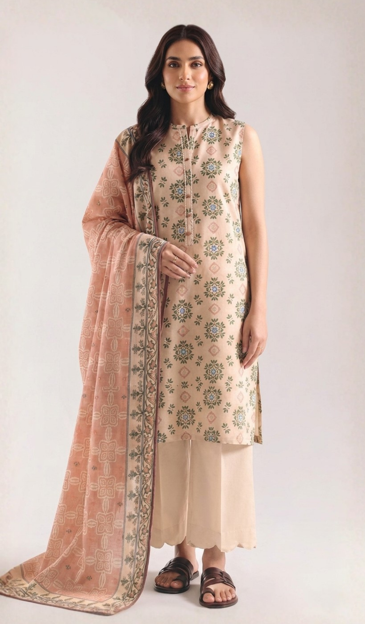 3 Piece Unstitched Printed Lawn - V1503