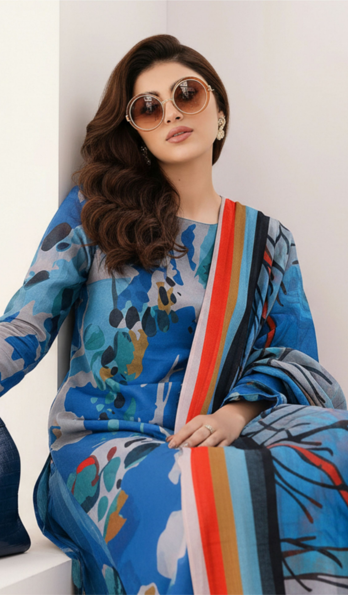 3 Piece Unstitched Digital Printed Lawn - V1701