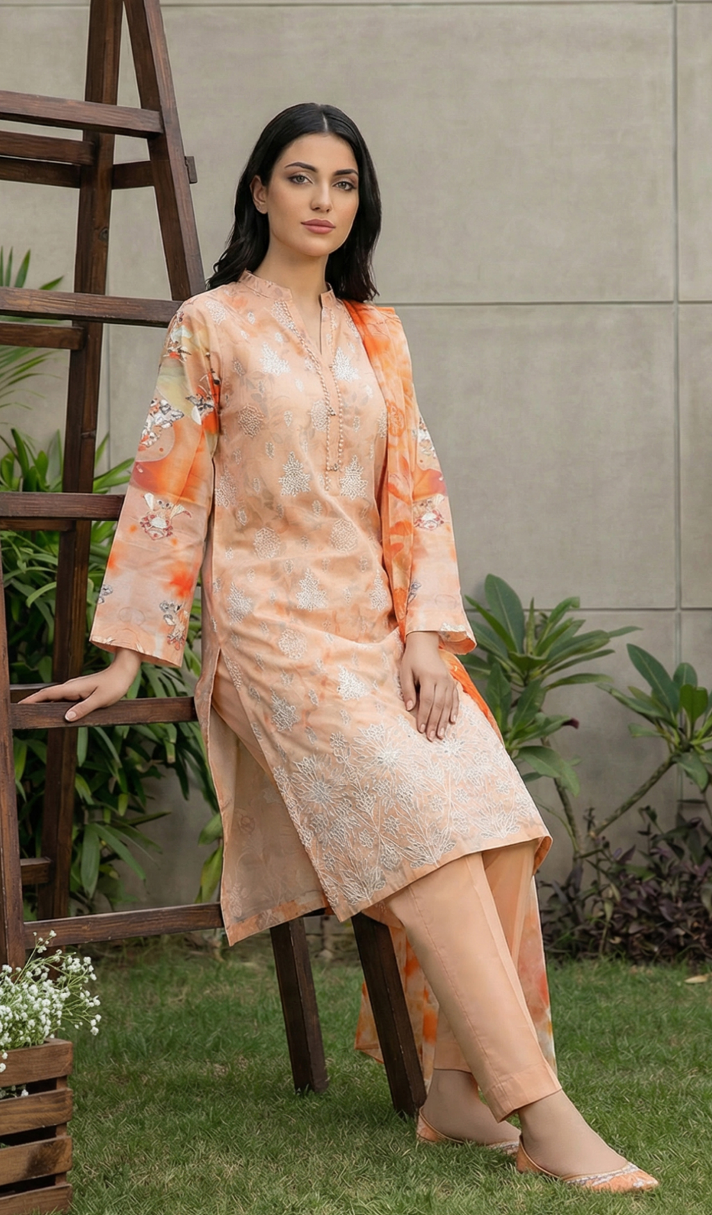 3 Piece Unstitched Embroidered Lawn - V1801