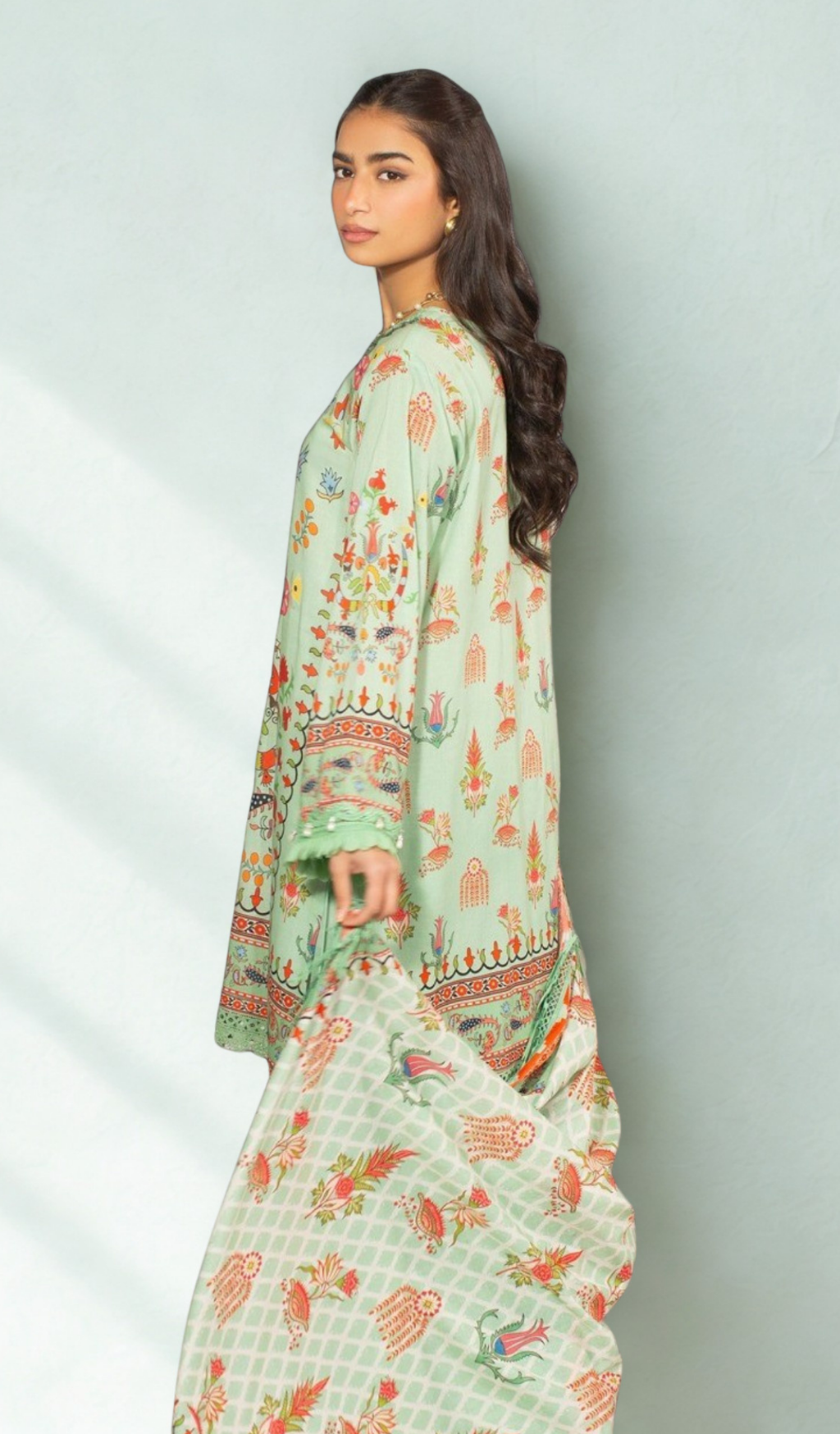 3 Piece Unstitched Digital Printed Lawn - V1401