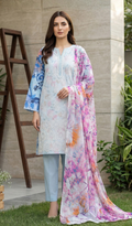 3 Piece Unstitched Embroidered Lawn - V1802